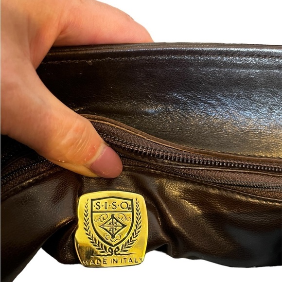 Siso Made in Italy Leather Woven Brown Shoulder Bag Excellent Condition. - Picture 5 of 7